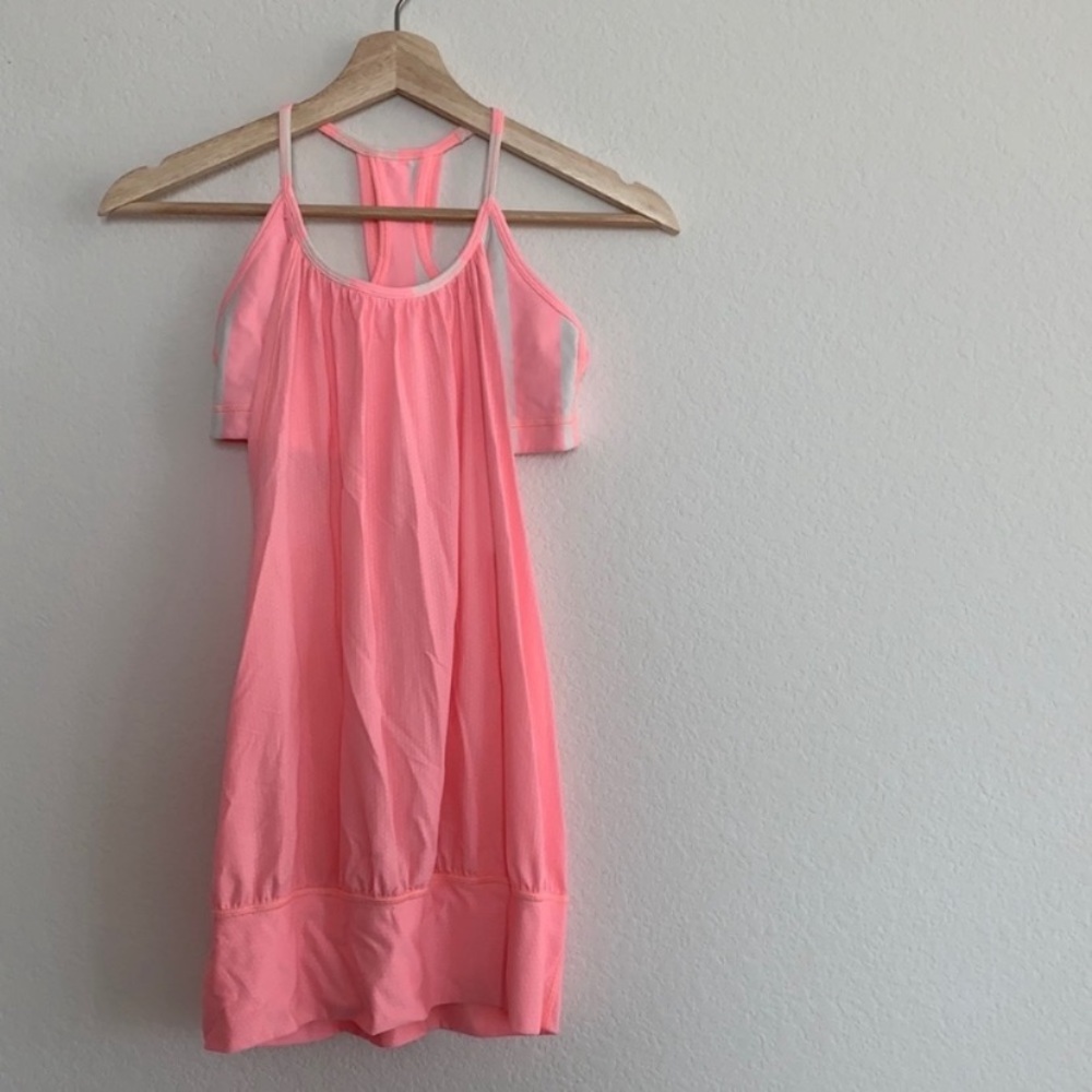 Lululemon | no limits tank top pink stripes with Built in bra